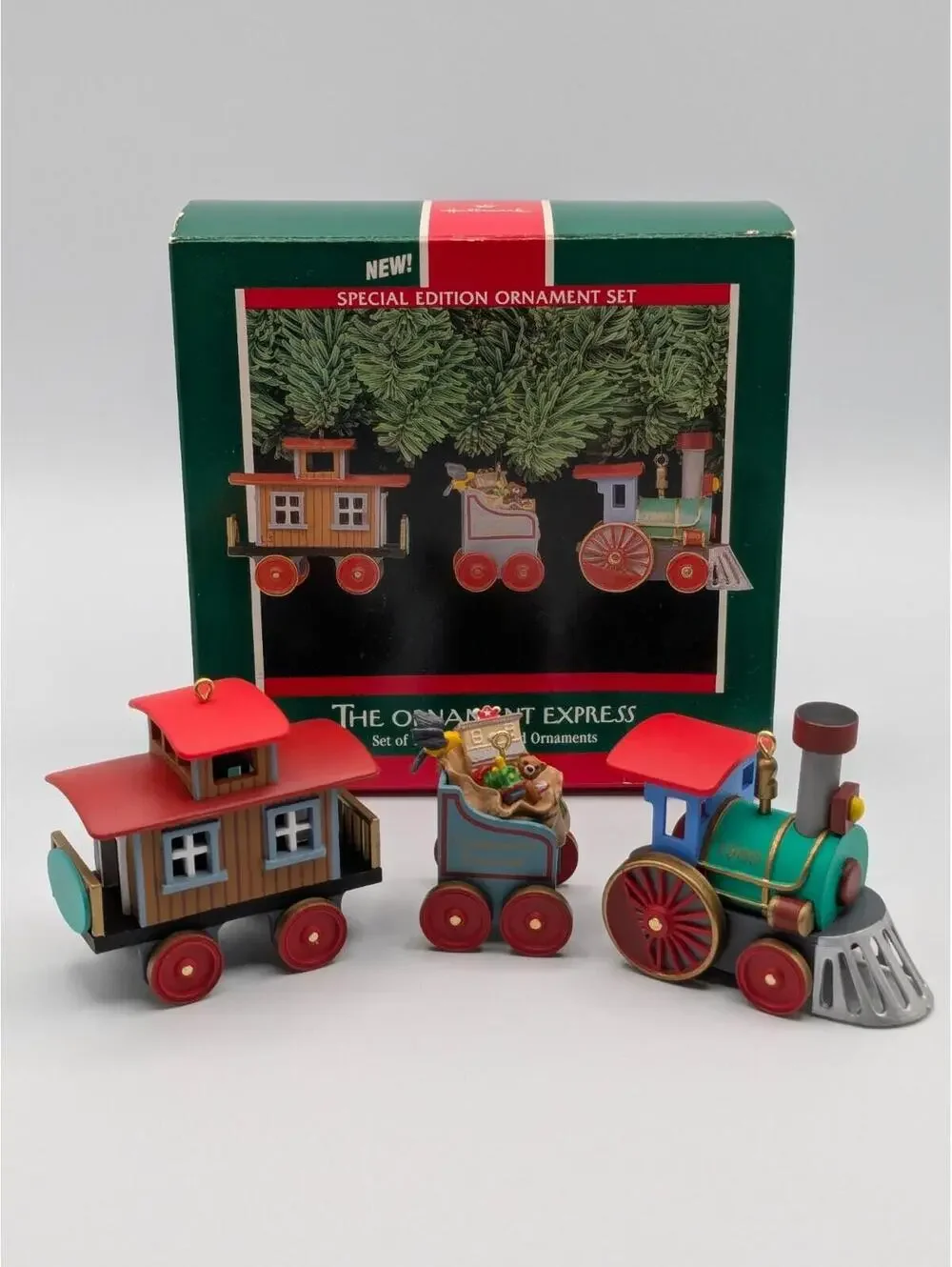 Hallmark Keepsake The Ornament Express 1989, Set of Three Handcrafted Ornaments
